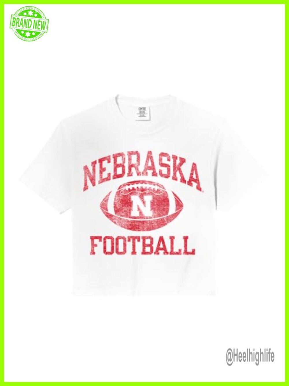 Nebraska Cornhuskers Football Crop Top Comfort Colors Boxy Fit